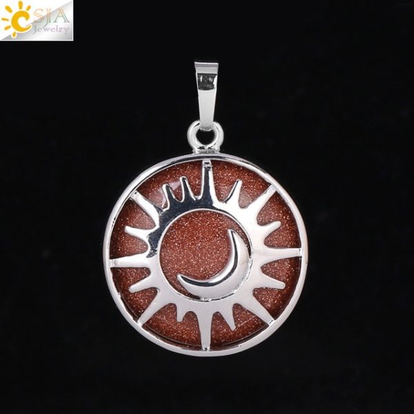 Sun & Moon Pendant with Healing Natural Stones | Amethyst, Quartz, and More - Image 11