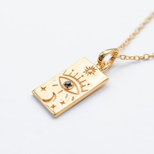 Square Amulet Enamel Pendant Necklace - Premium Gilded Jewelry - Image 11