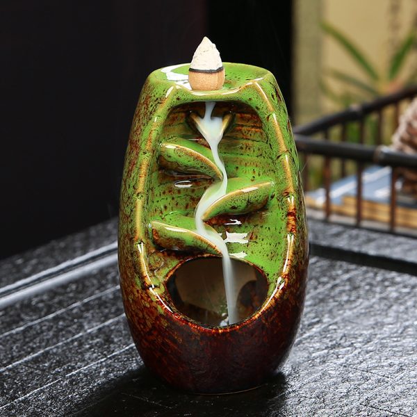 Handmade Backflow Incense Burner - Creative Ceramic Pattern Ornaments for Home - Image 3