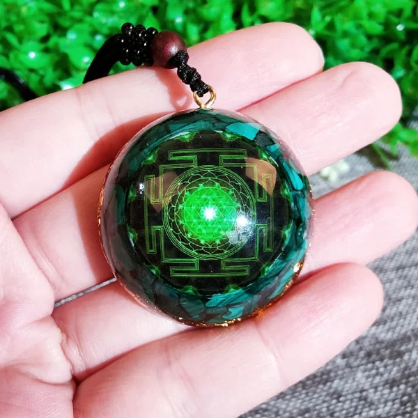 Malachite Orgonite Pendant Quartz Chakra Necklace For Women Men EMF Radiation Protection Healing Crystal Jewelry Gift - Image 4