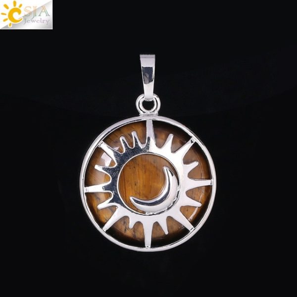 Sun & Moon Pendant with Healing Natural Stones | Amethyst, Quartz, and More - Image 16