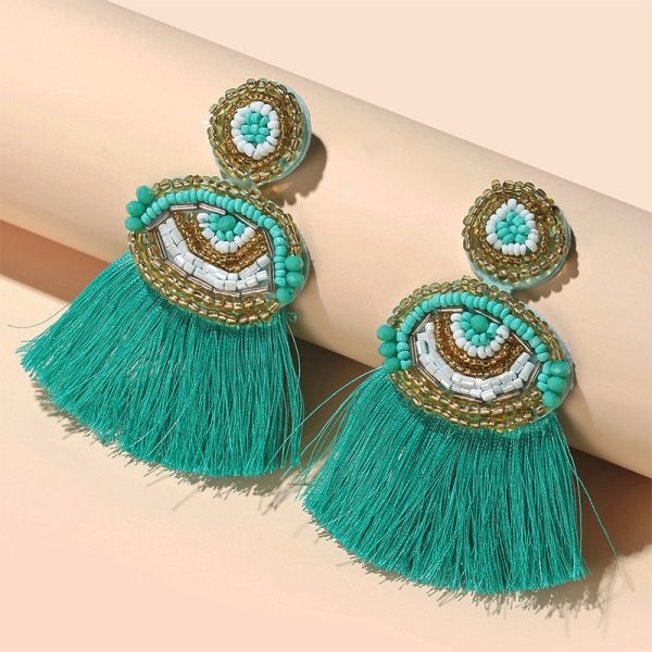 Ethnic Style Long Tassel Earrings | Handcrafted Bohemian Fashion - Image 3