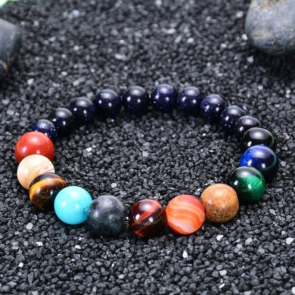 Eight Planets Natural Stone Bracelet | Universe Yoga Chakra Galaxy Solar System Beads - Image 4