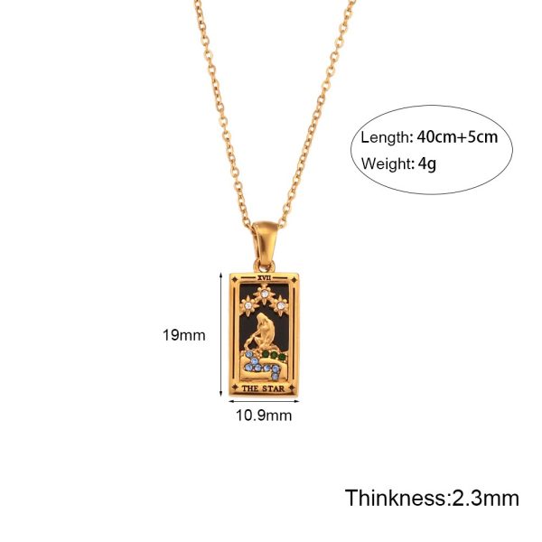 Fashion Vintage Tarot Pendant Necklace - Stainless Steel Jewelry - Image 2