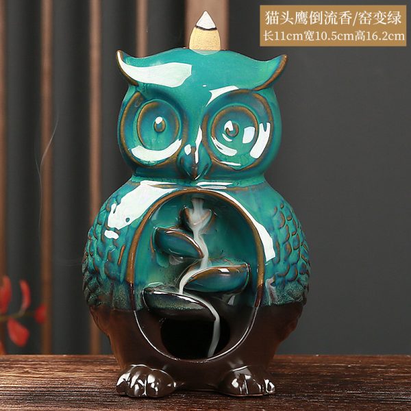 Owl Backflow Incense Burner | Handcrafted Ceramic Aromatherapy Ornament - Image 6