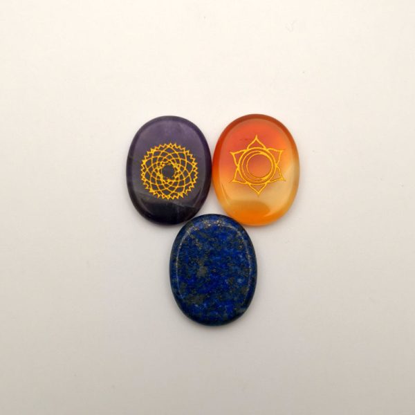 7 Chakra Meditation Palm Stones – Natural Stone Carved Reiki Healing Set - Image 4