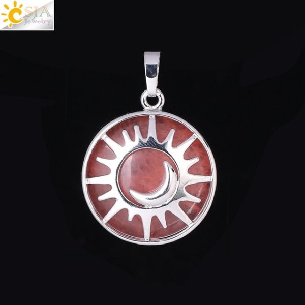 Sun & Moon Pendant with Healing Natural Stones | Amethyst, Quartz, and More - Image 21