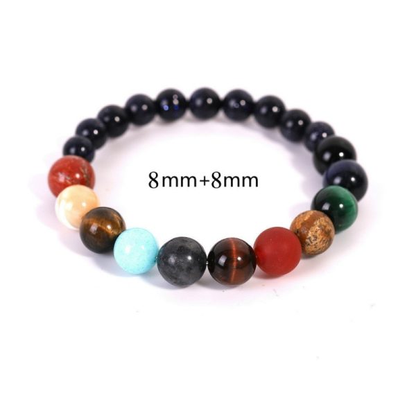 Eight Planets Natural Stone Bracelet | Universe Yoga Chakra Galaxy Solar System Beads - Image 9