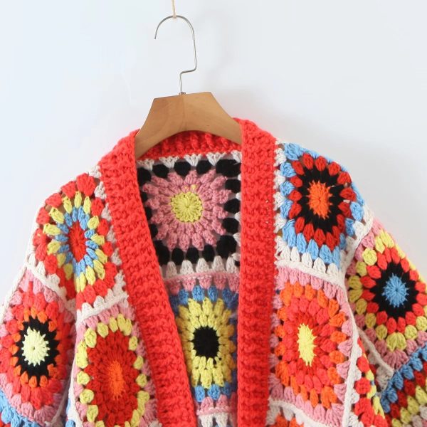 Handmade Granny Square Crochet Cardigan | Vintage Boho Style - Image 4