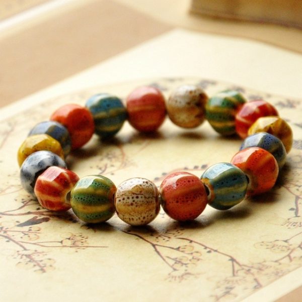 Handmade Multicolor Ceramic Chakra Bracelets for Positive Energy - Image 12