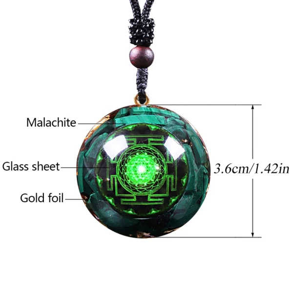 Malachite Orgonite Pendant Quartz Chakra Necklace For Women Men EMF Radiation Protection Healing Crystal Jewelry Gift - Image 6