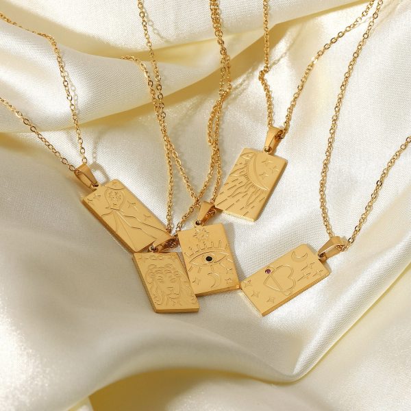 Square Amulet Enamel Pendant Necklace - Premium Gilded Jewelry - Image 2