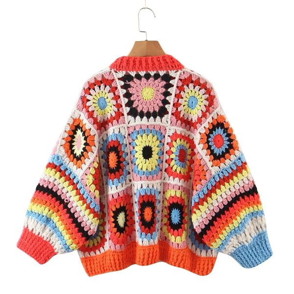 Handmade Granny Square Crochet Cardigan | Vintage Boho Style - Image 2