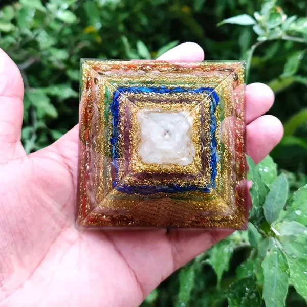 7 Chakra Orgone Pyramid | Orgonite Energy Healing Meditation Tool - Image 4