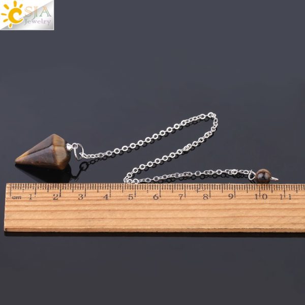 Natural Stone Reiki Pendulum - Natural Stone Amulet Healing Crystal Pendant - Image 5