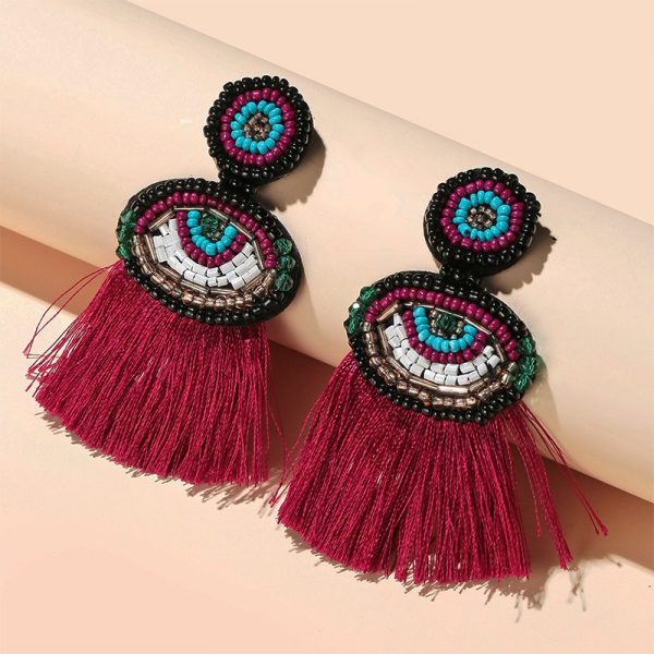 Ethnic Style Long Tassel Earrings | Handcrafted Bohemian Fashion - Image 2