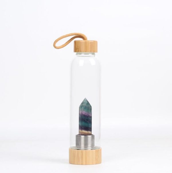 24.5 cm Glass Water Bottle with Healing Crystal | Crystal-Infused Hydration - Image 7