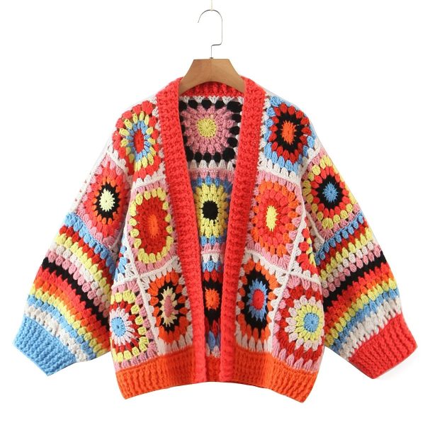 Handmade Granny Square Crochet Cardigan | Vintage Boho Style - Image 5