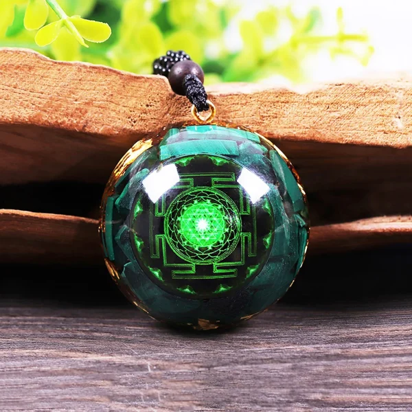 Malachite Orgonite Pendant Quartz Chakra Necklace For Women Men EMF Radiation Protection Healing Crystal Jewelry Gift - Image 2