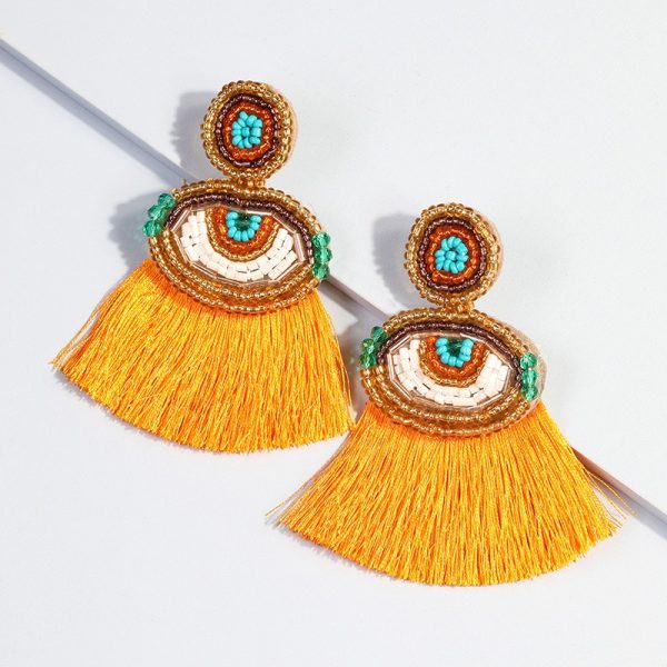 Ethnic Style Long Tassel Earrings | Handcrafted Bohemian Fashion - Image 9