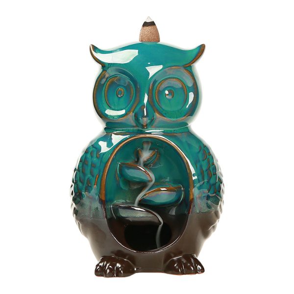 Owl Backflow Incense Burner | Handcrafted Ceramic Aromatherapy Ornament - Image 5