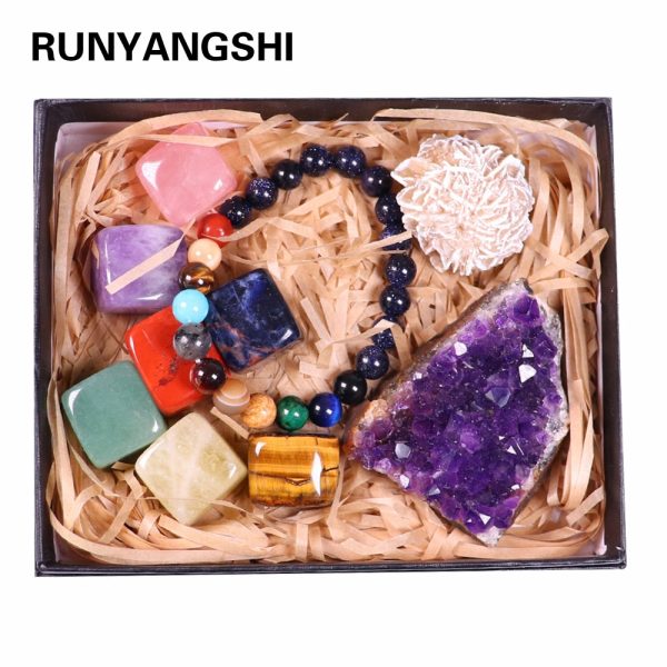 Ultimate Crystal Chakra Healing Box with Planetary Bracelet