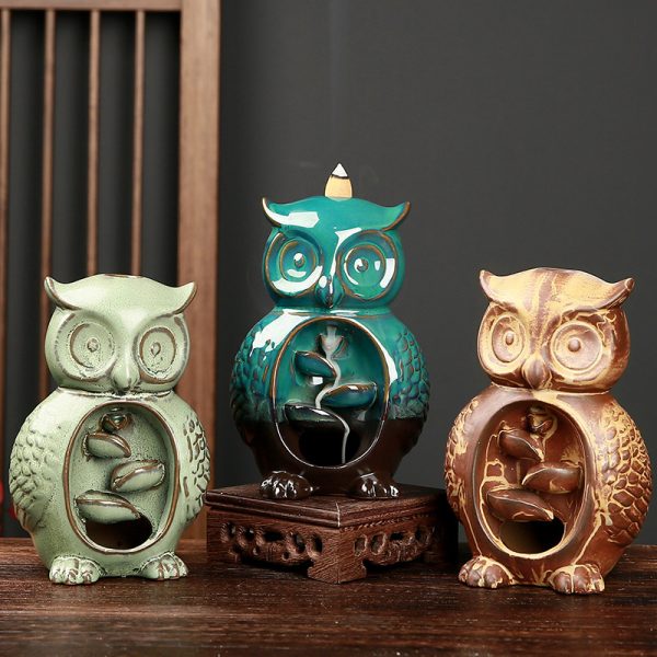 Owl Backflow Incense Burner | Handcrafted Ceramic Aromatherapy Ornament