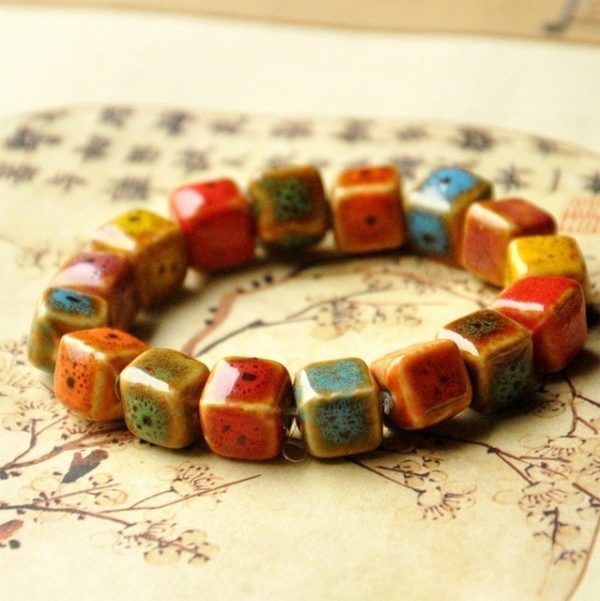 Handmade Multicolor Ceramic Chakra Bracelets for Positive Energy - Image 9