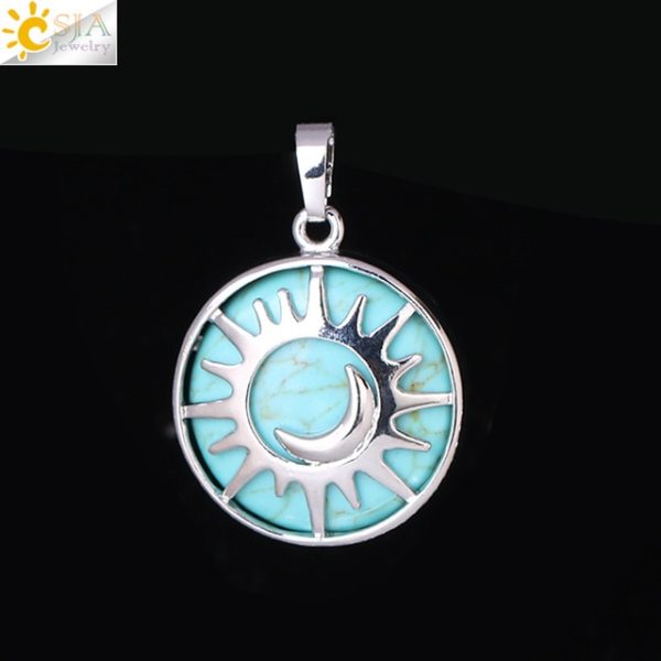 Sun & Moon Pendant with Healing Natural Stones | Amethyst, Quartz, and More - Image 10