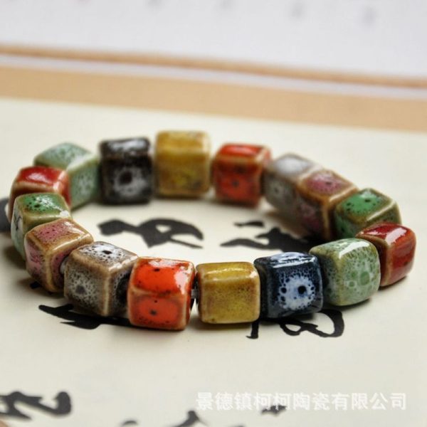 Handmade Multicolor Ceramic Chakra Bracelets for Positive Energy - Image 4