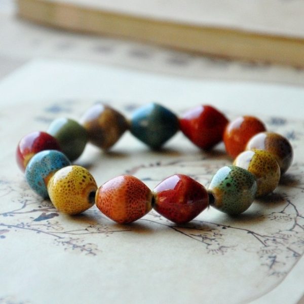 Handmade Multicolor Ceramic Chakra Bracelets for Positive Energy - Image 10