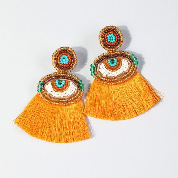 Ethnic Style Long Tassel Earrings | Handcrafted Bohemian Fashion