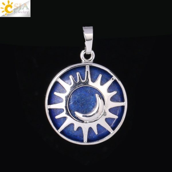 Sun & Moon Pendant with Healing Natural Stones | Amethyst, Quartz, and More - Image 15