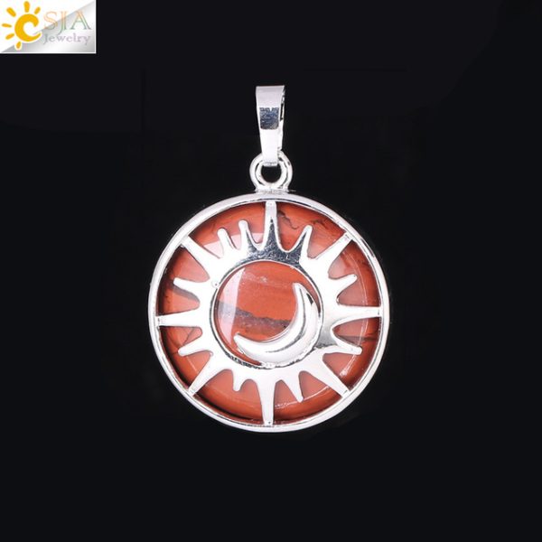 Sun & Moon Pendant with Healing Natural Stones | Amethyst, Quartz, and More - Image 13