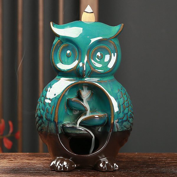 Owl Backflow Incense Burner | Handcrafted Ceramic Aromatherapy Ornament - Image 2