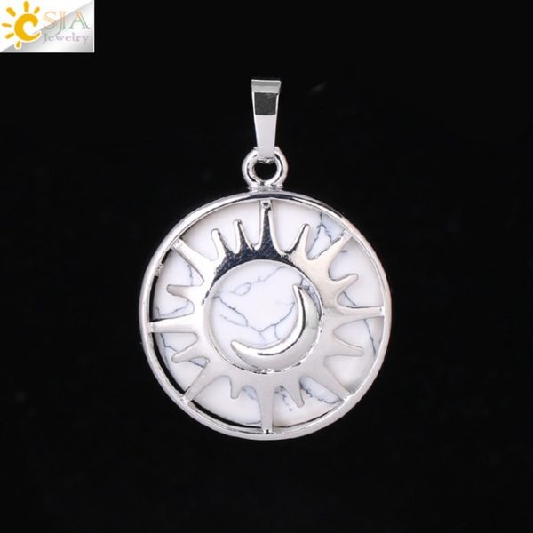 Sun & Moon Pendant with Healing Natural Stones | Amethyst, Quartz, and More - Image 17