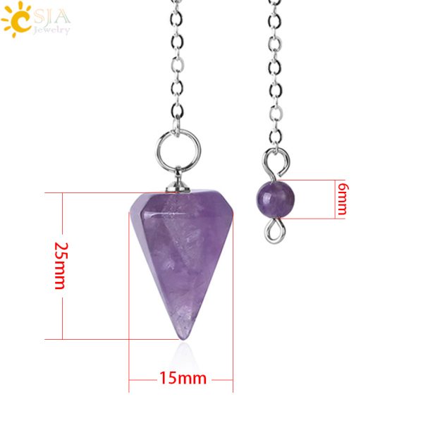 Natural Stone Reiki Pendulum - Natural Stone Amulet Healing Crystal Pendant - Image 2