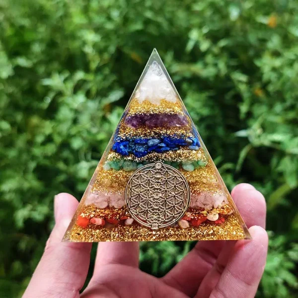 7 Chakra Orgone Pyramid | Orgonite Energy Healing Meditation Tool - Image 5