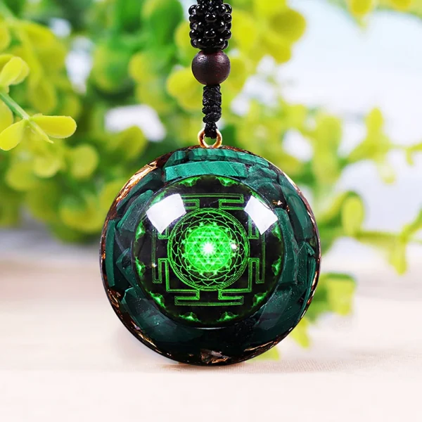 Malachite Orgonite Pendant Quartz Chakra Necklace For Women Men EMF Radiation Protection Healing Crystal Jewelry Gift