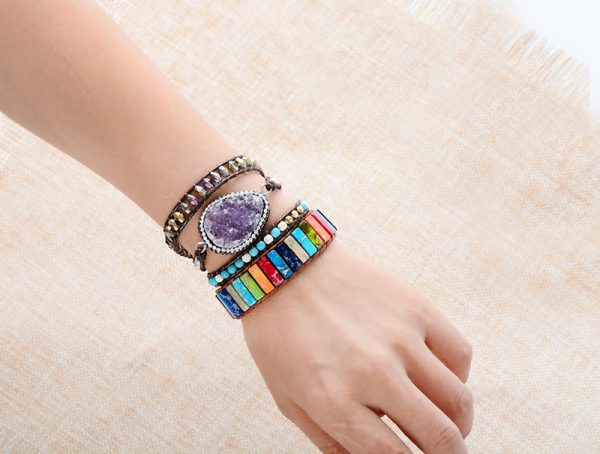 Boho Colorful Ethnic Bracelet with Silver Closure - Image 2