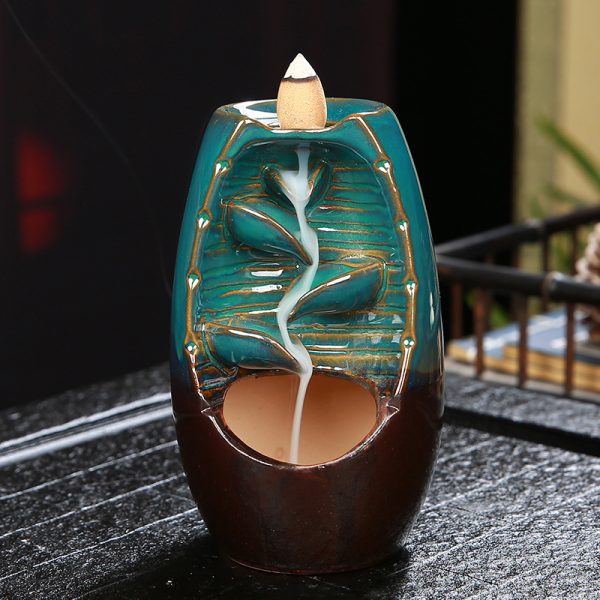 Handmade Backflow Incense Burner - Creative Ceramic Pattern Ornaments for Home