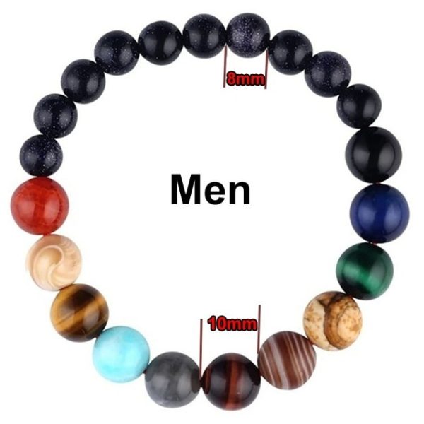 Eight Planets Natural Stone Bracelet | Universe Yoga Chakra Galaxy Solar System Beads - Image 10