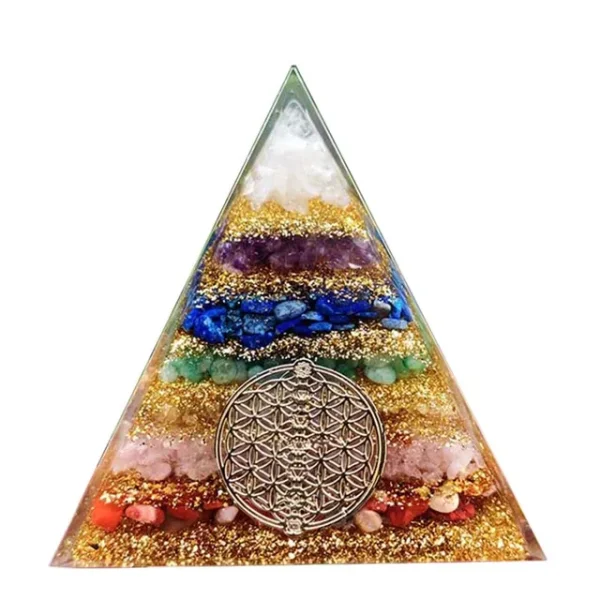 7 Chakra Orgone Pyramid | Orgonite Energy Healing Meditation Tool