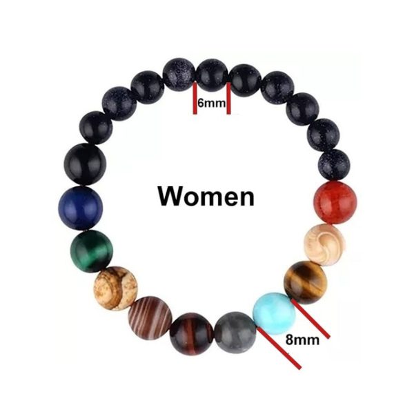 Eight Planets Natural Stone Bracelet | Universe Yoga Chakra Galaxy Solar System Beads - Image 7