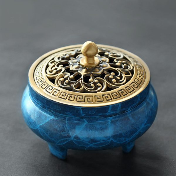 Hand-Crafted Blue Incense Burner Kit – Artisanal Incense Road Tool Supplies - Image 4