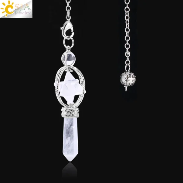 Rotatable Merkaba Pendulum - Natural Stone Crystal - Image 9