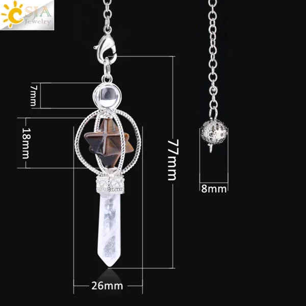 Rotatable Merkaba Pendulum - Natural Stone Crystal - Image 3