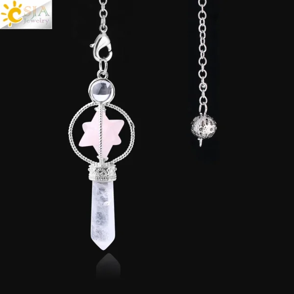 Rotatable Merkaba Pendulum - Natural Stone Crystal - Image 10