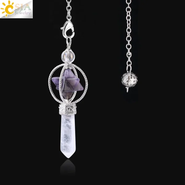 Rotatable Merkaba Pendulum - Natural Stone Crystal - Image 7