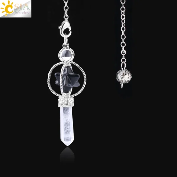 Rotatable Merkaba Pendulum - Natural Stone Crystal - Image 11